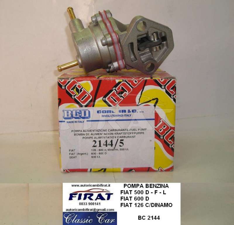 POMPA BENZINA FIAT 500 - 600 D - 126 CON DINAMO BCD2144/5